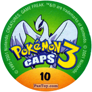 PaxToy.com - 010 Caterpie #010 (Сторна-back) из Nintendo: Caps Pokemon 3 (Green)