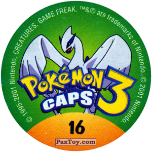 PaxToy.com - 016 Pidgey #016 (Сторна-back) из Nintendo: Caps Pokemon 3 (Green)