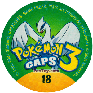 PaxToy.com - 018 Pidgeot #018 (Сторна-back) из Nintendo: Caps Pokemon 3 (Green)