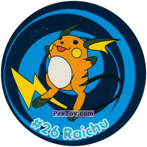 PaxToy.com 032 Raichu #026 из Nintendo: Caps Pokemon 3 (Green)