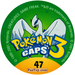PaxToy.com - 047 Zubat #041 (Сторна-back) из Nintendo: Caps Pokemon 3 (Green)