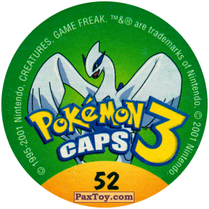 PaxToy.com - Фишка / POG / CAP / Tazo 052 Paras #046 (Сторна-back) из Nintendo: Caps Pokemon 3 (Green)