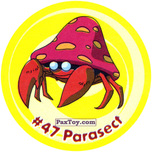PaxToy.com  Фишка / POG / CAP / Tazo 053 Parasect #047 из Nintendo: Caps Pokemon 3 (Green)
