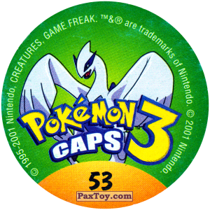 PaxToy.com - Фишка / POG / CAP / Tazo 053 Parasect #047 (Сторна-back) из Nintendo: Caps Pokemon 3 (Green)
