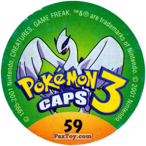 PaxToy.com - 059 Persian #053 (Сторна-back) из Nintendo: Caps Pokemon 3 (Green)