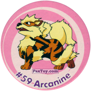 PaxToy.com 065 Arcanine #059 из Nintendo: Caps Pokemon 3 (Green)