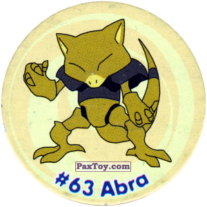 PaxToy.com  Фишка / POG / CAP / Tazo 069 Abra #063 из Nintendo: Caps Pokemon 3 (Green)