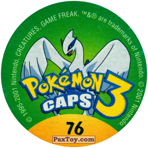 PaxToy.com - 076 Weepinbell #070 (Сторна-back) из Nintendo: Caps Pokemon 3 (Green)