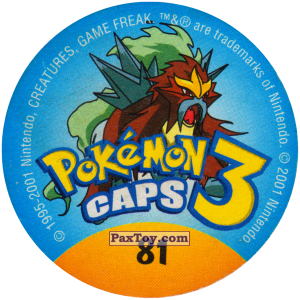 PaxToy.com - Фишка / POG / CAP / Tazo 081 Крутой Пикачу (Сторна-back) из Nintendo: Caps Pokemon 3 (Green)
