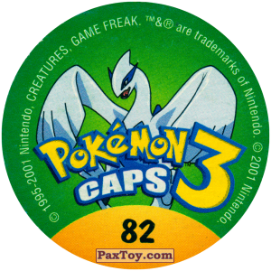 PaxToy.com - Фишка / POG / CAP / Tazo 082 Golem #076 (Сторна-back) из Nintendo: Caps Pokemon 3 (Green)