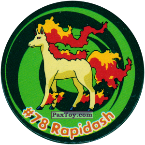 PaxToy.com  Фишка / POG / CAP / Tazo 084 Rapidash #078 из Nintendo: Caps Pokemon 3 (Green)