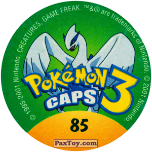 PaxToy.com - Фишка / POG / CAP / Tazo 085 Slowpoke #079 (Сторна-back) из Nintendo: Caps Pokemon 3 (Green)