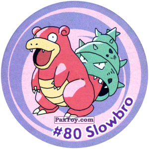 PaxToy.com  Фишка / POG / CAP / Tazo 086 Slowbro #080 из Nintendo: Caps Pokemon 3 (Green)