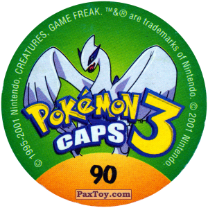 PaxToy.com - Фишка / POG / CAP / Tazo 090 Doduo #084 (Сторна-back) из Nintendo: Caps Pokemon 3 (Green)