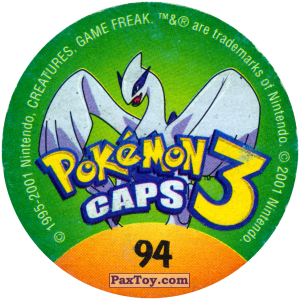 PaxToy.com - 094 Grimmer #088 (Сторна-back) из Nintendo: Caps Pokemon 3 (Green)