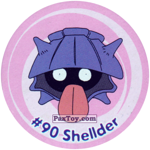 PaxToy.com  Фишка / POG / CAP / Tazo 096 Shellder #090 из Nintendo: Caps Pokemon 3 (Green)