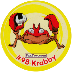 PaxToy.com  Фишка / POG / CAP / Tazo 104 Krabby #098 из Nintendo: Caps Pokemon 3 (Green)