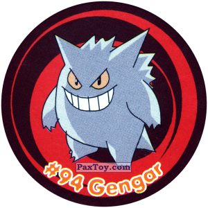 PaxToy.com  Фишка / POG / CAP / Tazo 100 Gengar #094 из Nintendo: Caps Pokemon 3 (Green)