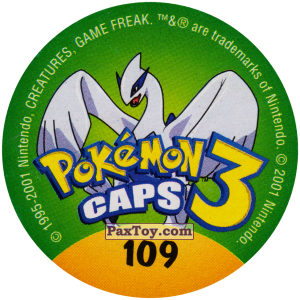 PaxToy.com - Фишка / POG / CAP / Tazo 109 Exegutter #103 (Сторна-back) из Nintendo: Caps Pokemon 3 (Green)