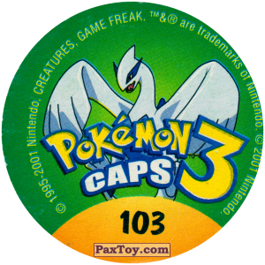 PaxToy.com - Фишка / POG / CAP / Tazo 103 Hypno #097 (Сторна-back) из Nintendo: Caps Pokemon 3 (Green)