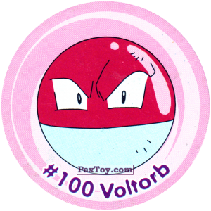 PaxToy.com  Фишка / POG / CAP / Tazo 106 Voltorb #100 из Nintendo: Caps Pokemon 3 (Green)