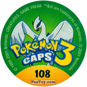 PaxToy.com - Фишка / POG / CAP / Tazo 108 Exeggcute #102 (Сторна-back) из Nintendo: Caps Pokemon 3 (Green)