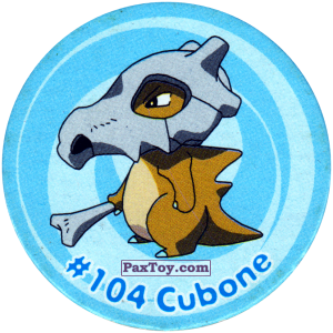 PaxToy.com  Фишка / POG / CAP / Tazo 110 Cubone #104 из Nintendo: Caps Pokemon 3 (Green)