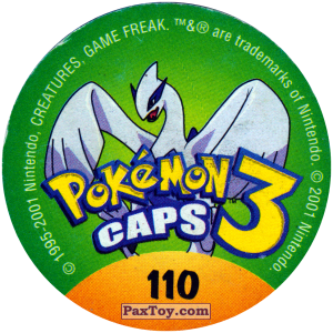 PaxToy.com - 110 Cubone #104 (Сторна-back) из Nintendo: Caps Pokemon 3 (Green)