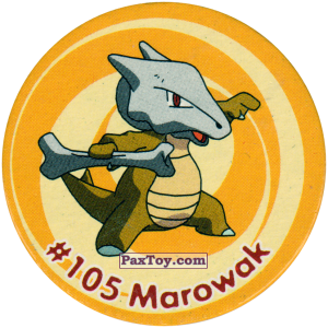 PaxToy.com  Фишка / POG / CAP / Tazo 111 Marowak #105 из Nintendo: Caps Pokemon 3 (Green)