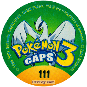 PaxToy.com - Фишка / POG / CAP / Tazo 111 Marowak #105 (Сторна-back) из Nintendo: Caps Pokemon 3 (Green)