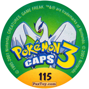PaxToy.com - 115 Koffing #109 (Сторна-back) из Nintendo: Caps Pokemon 3 (Green)