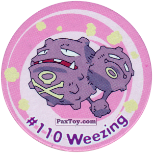 PaxToy.com  Фишка / POG / CAP / Tazo 116 Weezing #110 из Nintendo: Caps Pokemon 3 (Green)