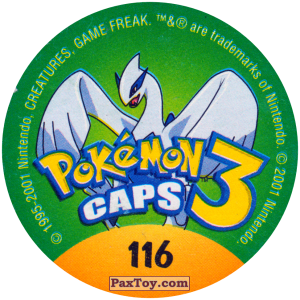 PaxToy.com - 116 Weezing #110 (Сторна-back) из Nintendo: Caps Pokemon 3 (Green)