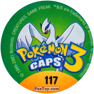 PaxToy.com - 117 Rhyhorn #111 (Сторна-back) из Nintendo: Caps Pokemon 3 (Green)