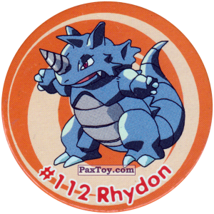PaxToy.com  Фишка / POG / CAP / Tazo 118 Rhydon #112 из Nintendo: Caps Pokemon 3 (Green)