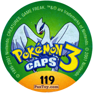 PaxToy.com - Фишка / POG / CAP / Tazo 119 Chansey #113 (Сторна-back) из Nintendo: Caps Pokemon 3 (Green)