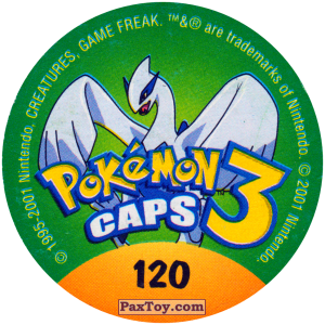 PaxToy.com - Фишка / POG / CAP / Tazo 120 Tangela #114 (Сторна-back) из Nintendo: Caps Pokemon 3 (Green)