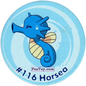 PaxToy.com  Фишка / POG / CAP / Tazo 122 Horsea #116 из Nintendo: Caps Pokemon 3 (Green)