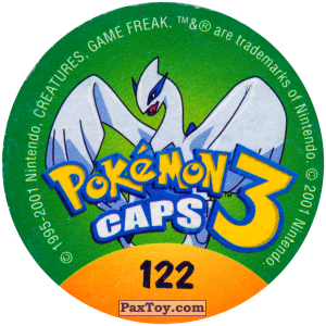 PaxToy.com - 122 Horsea #116 (Сторна-back) из Nintendo: Caps Pokemon 3 (Green)