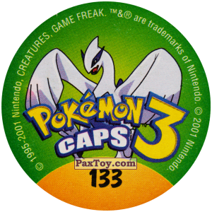 PaxToy.com - Фишка / POG / CAP / Tazo 133 Pinsir #127 (Сторна-back) из Nintendo: Caps Pokemon 3 (Green)