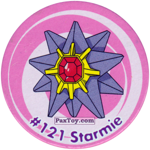 PaxToy.com  Фишка / POG / CAP / Tazo 127 Starmie #121 из Nintendo: Caps Pokemon 3 (Green)