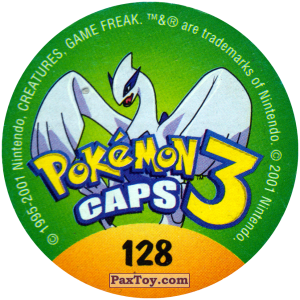 PaxToy.com - Фишка / POG / CAP / Tazo 128 Mr. Mime #122 (Сторна-back) из Nintendo: Caps Pokemon 3 (Green)