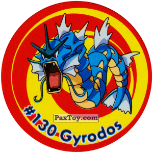 PaxToy.com  Фишка / POG / CAP / Tazo 136 Gyrodos #130 из Nintendo: Caps Pokemon 3 (Green)
