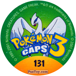 PaxToy.com - 131 Electrabuzz #125 (Сторна-back) из Nintendo: Caps Pokemon 3 (Green)