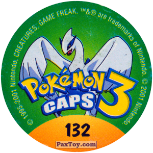 PaxToy.com - 132 Magmar #126 (Сторна-back) из Nintendo: Caps Pokemon 3 (Green)
