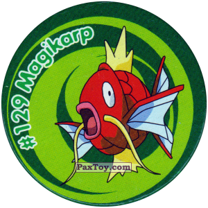 PaxToy.com 135 Magikarp #129 из Nintendo: Caps Pokemon 3 (Green)