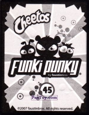 PaxToy.com - Наклейка / Стикер 45 Четыре Мордочки (Сторна-back) из Cheetos: Funki punky 2007