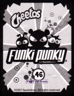 PaxToy.com - Наклейка / Стикер 46 Четыре Мордочки (Сторна-back) из Cheetos: Funki punky 2007