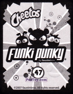 PaxToy.com - Наклейка / Стикер 47 Четыре Мордочки (Сторна-back) из Cheetos: Funki punky 2007