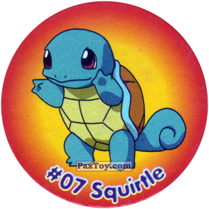 PaxToy.com  Фишка / POG / CAP / Tazo 003 Squirtle #007 из Nintendo: Caps Pokemon 2000 (Blue)